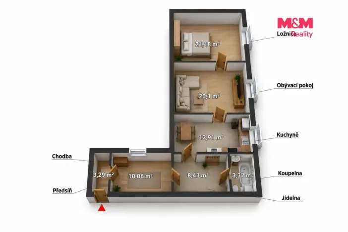 Prodej bytu 3+1, Teplá, Klášterní, 80 m2