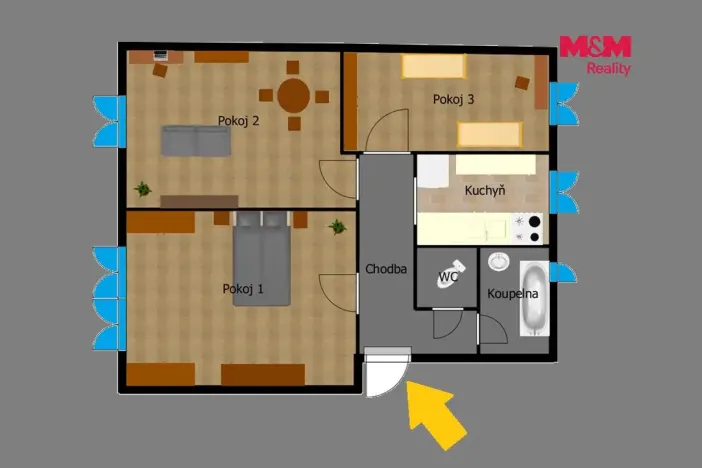 Prodej bytu 3+1, Kolín - Kolín II, Na Magistrále, 64 m2