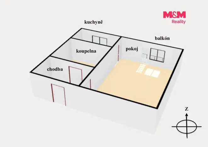 Pronájem bytu 1+kk, Nové Město nad Metují, Družstevní, 28 m2