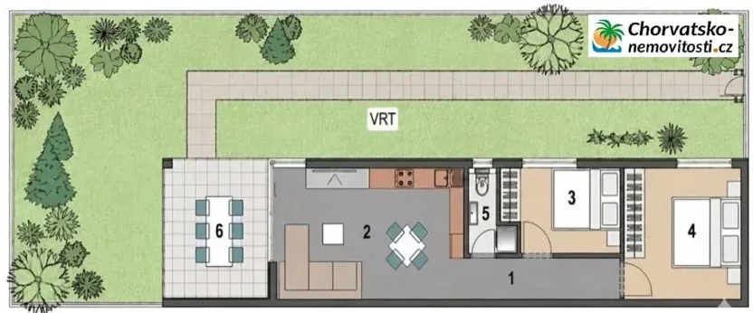 Prodej bytu 3+kk, Mandre, Chorvatsko, 70 m2