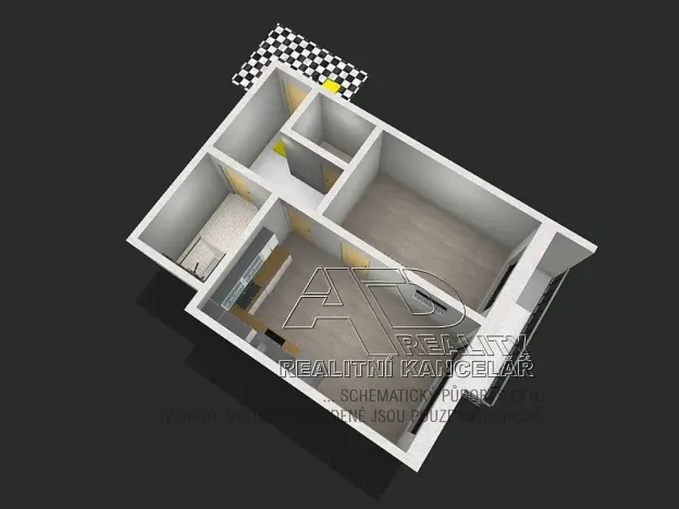 Pronájem bytu 2+kk, České Budějovice, B. Smetany, 46 m2