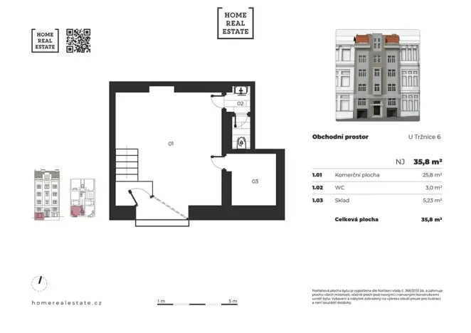 Prodej kanceláře, Praha - Vinohrady, U tržnice, 36 m2