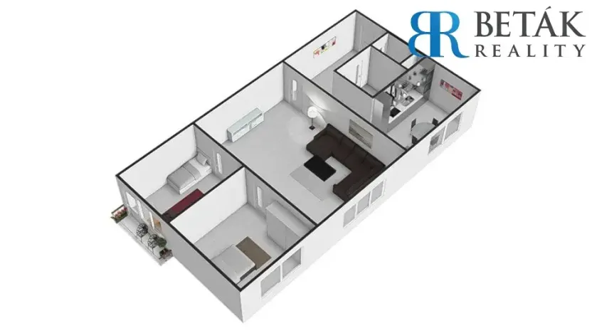 Prodej bytu 3+1, Přerov, Denisova, 60 m2