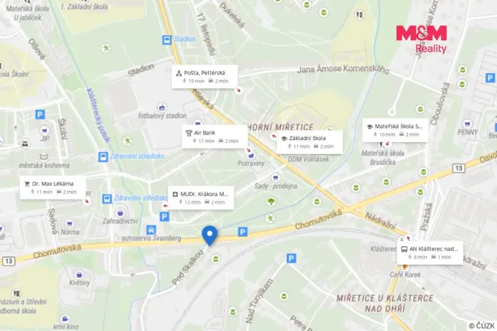 Pronájem bytu 2+kk, Klášterec nad Ohří - Miřetice u Klášterce nad Ohří, Chomutovská, 64 m2