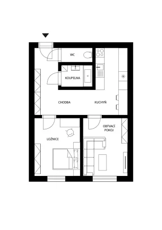Prodej bytu 2+1, Praha - Stodůlky, Kettnerova, 43 m2