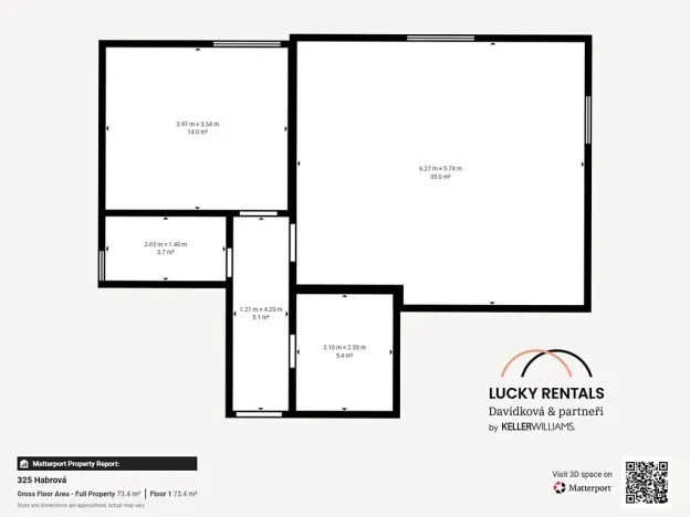 Pronájem bytu 2+kk, Čestlice, Habrová, 59 m2