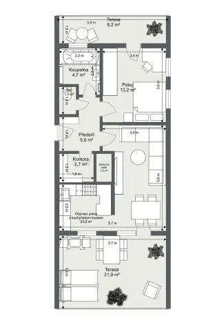 Prodej bytu 2+kk, Praha - Malešice, Ungarova, 51 m2