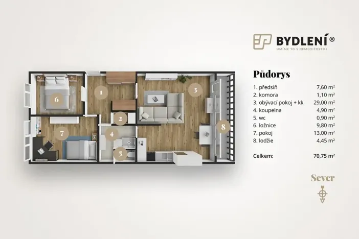 Prodej bytu 3+1, Teplice, Trnovanská, 70 m2