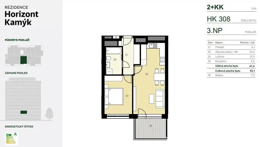 Prodej bytu 2+kk, Praha - Kamýk, Smotlachova, 52 m2