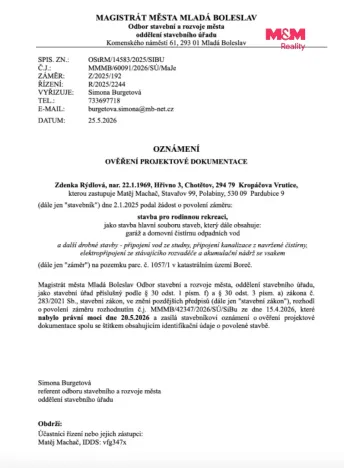 Prodej pozemku pro bydlení, Boreč, 757 m2