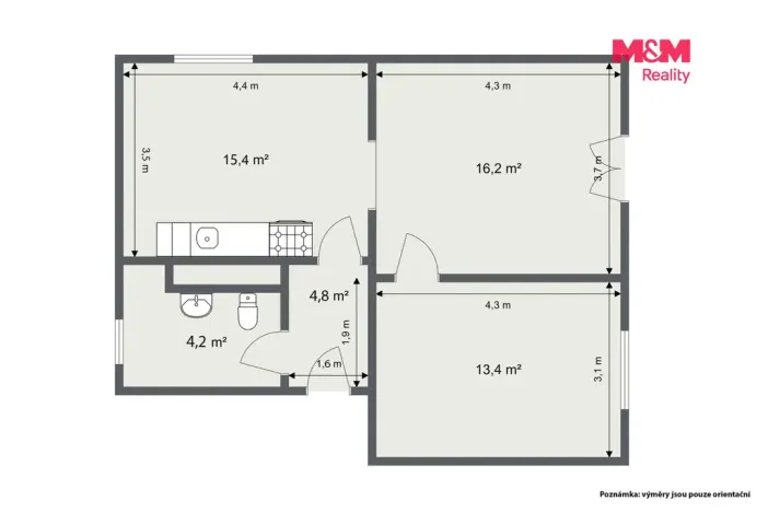 Prodej bytu 2+1, Horní Slavkov, Poštovní, 54 m2