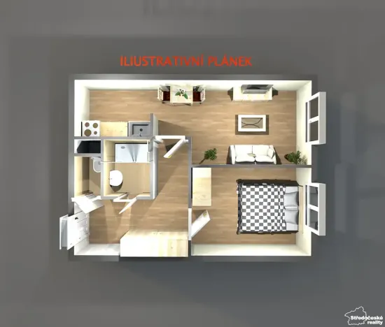 Pronájem bytu 2+kk, Praha - Černý Most, Vašátkova, 43 m2