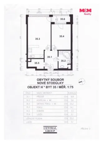 Pronájem bytu 2+kk, Praha - Stodůlky, Raichlova, 55 m2