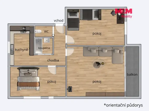 Prodej bytu 3+1, Obytce, 78 m2