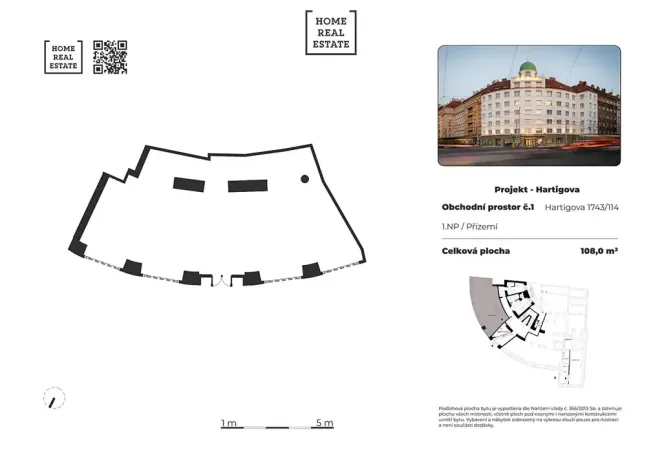 Prodej obchodního prostoru, Praha - Žižkov, Hartigova, 108 m2