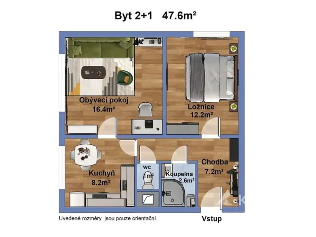 Prodej bytu 2+1, Praha - Hlubočepy, Krškova, 49 m2