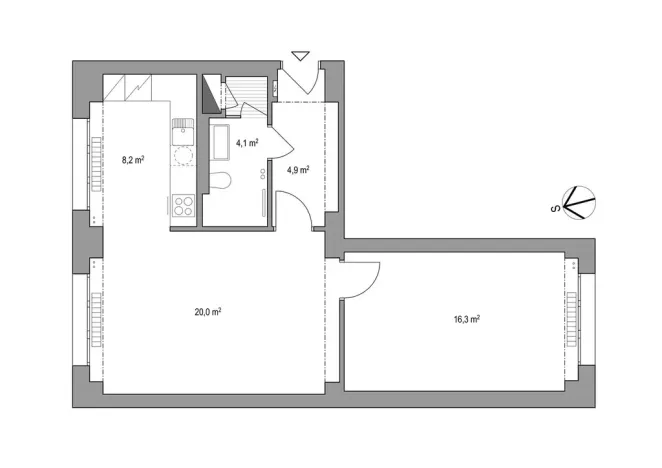 Pronájem bytu 2+1, Kralupy nad Vltavou - Lobeček, Masarykova, 52 m2