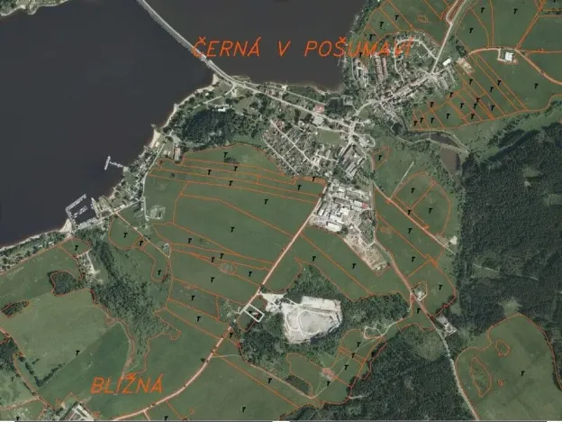 Prodej pole, Černá v Pošumaví - Bližná, 3624 m2