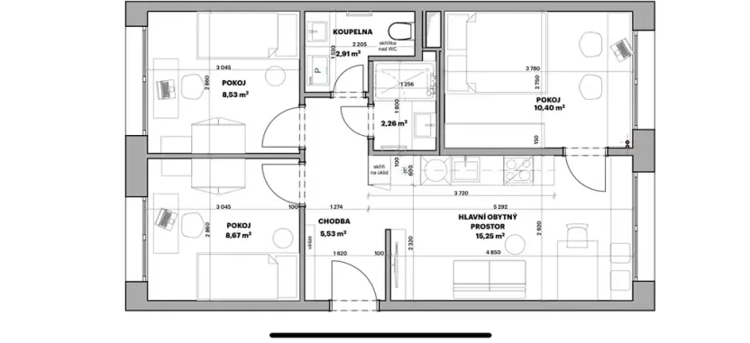 Pronájem bytu 4+kk, Praha, Novodvorská, 47 m2