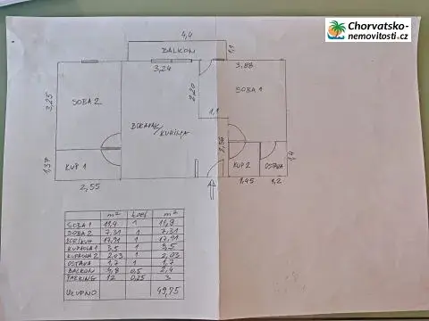 Prodej bytu 3+kk, Crikvenica, Chorvatsko, 50 m2