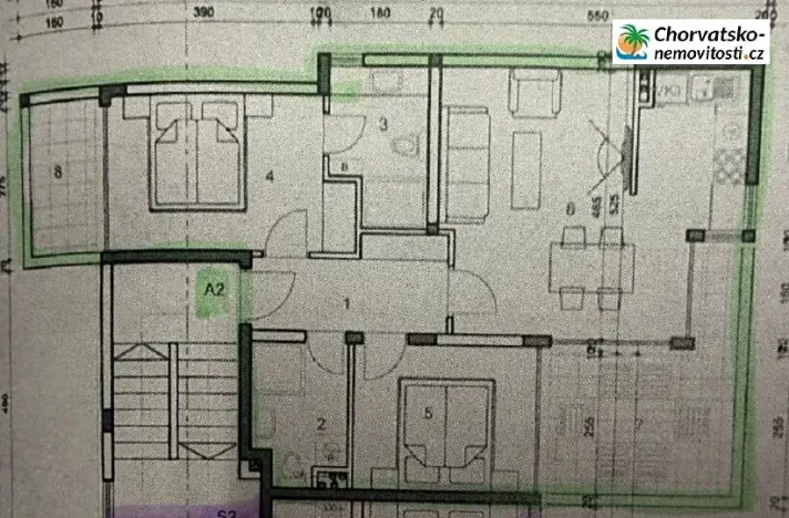 Prodej bytu 3+kk, Novalja, Chorvatsko, 68 m2