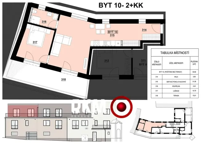Pronájem bytu 2+kk, Ivančice, 50 m2