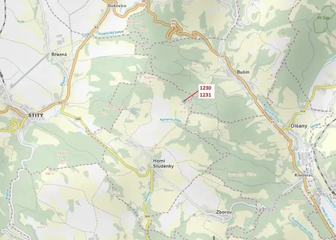 Dražba lesa, Horní Studénky, 7904 m2