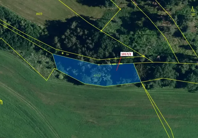 Dražba pozemku, Březí nad Oslavou, 1043 m2
