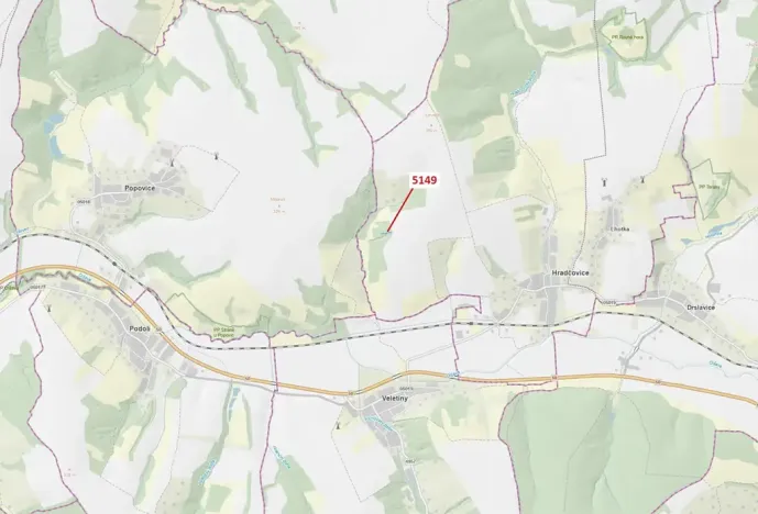 Dražba lesa, Hradčovice, 694 m2
