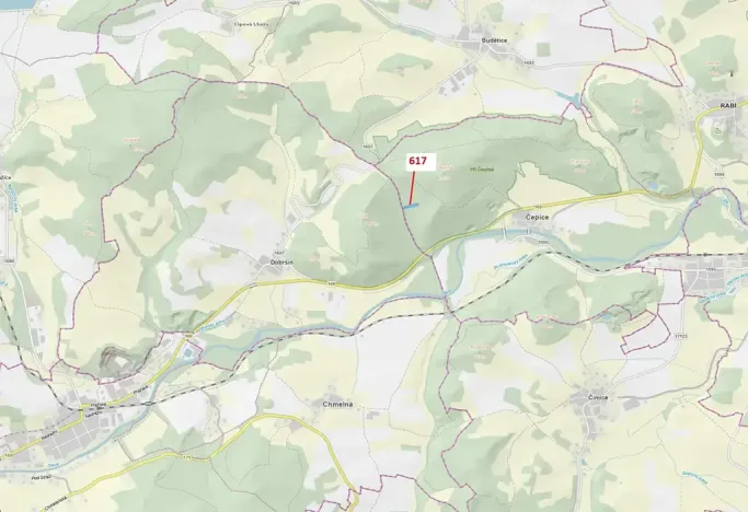 Dražba lesa, Rabí, 4280 m2