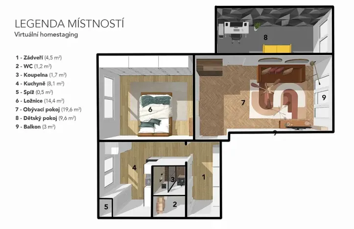 Prodej bytu 3+1, Podbořany, Alšova, 67 m2