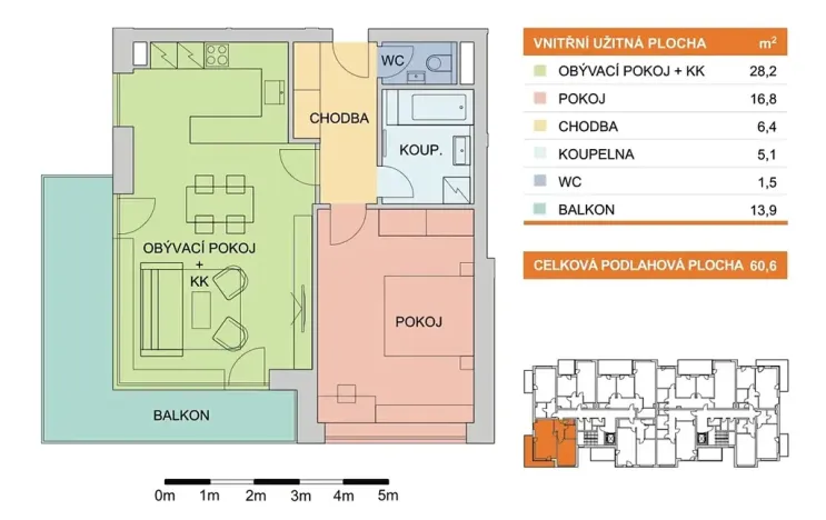 Pronájem bytu 2+kk, Olomouc, Aloise Rašína, 60 m2