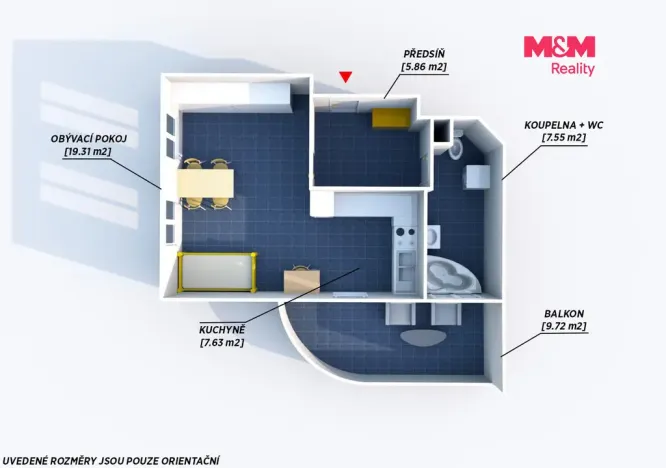Pronájem bytu 1+kk, Plzeň - Skvrňany, Waltrova, 50 m2
