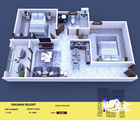 Prodej bytu 3+kk, Hurghada, Egypt, 62 m2
