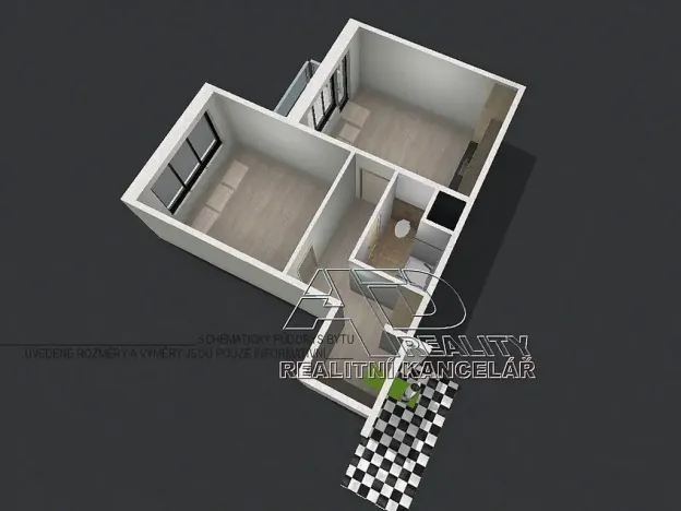 Pronájem bytu 1+1, Český Krumlov, Urbinská, 41 m2