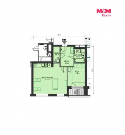 Prodej bytu 2+kk, Praha, Ke kříži, 50 m2