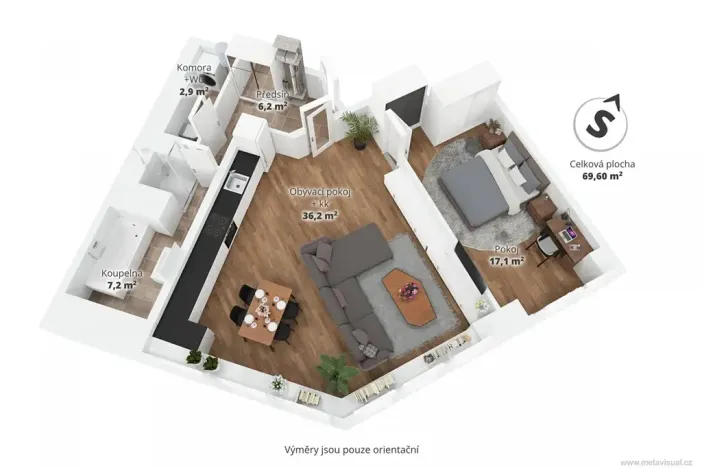 Prodej bytu 2+kk, Praha - Strašnice, Černokostelecká, 70 m2