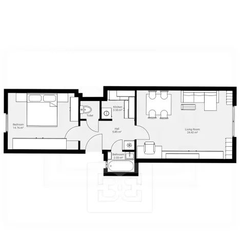 Pronájem bytu 2+1, Praha - Žižkov, Pospíšilova, 52 m2
