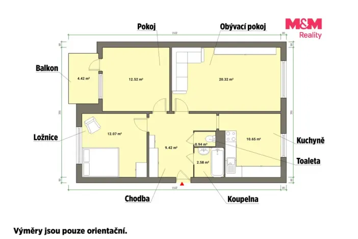 Prodej bytu 3+1, Cheb, Dvořákova, 67 m2