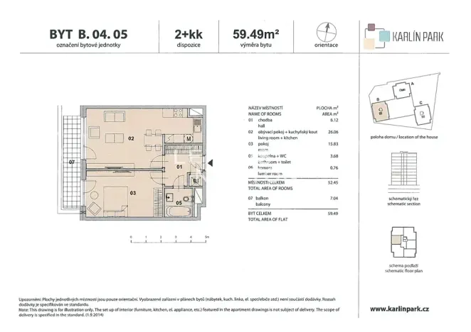 Pronájem bytu 2+kk, Praha - Karlín, Nekvasilova, 60 m2
