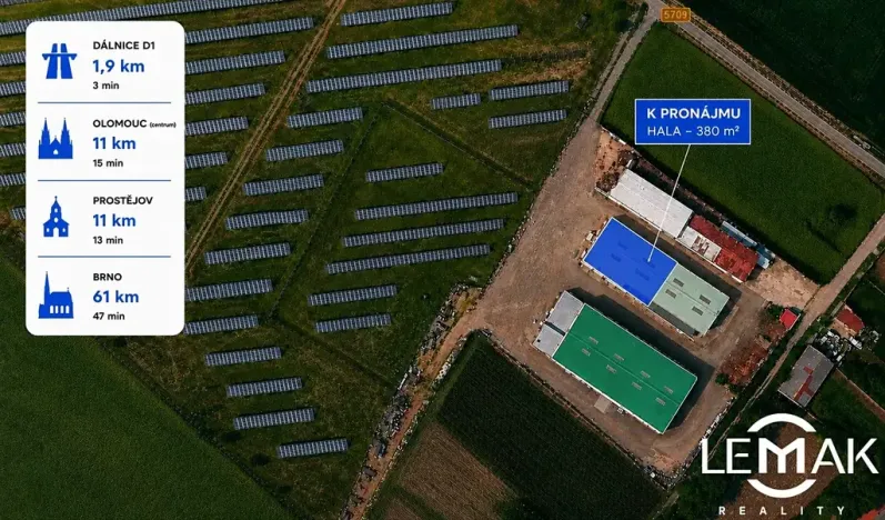 Pronájem skladu, Bystročice, 380 m2