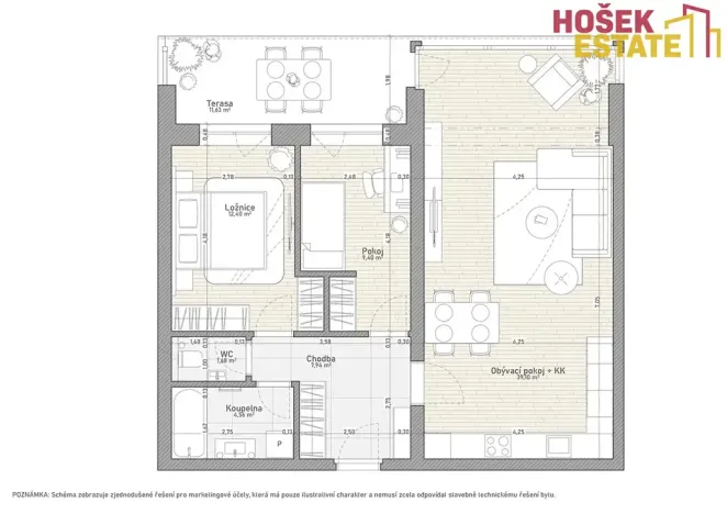 Prodej bytu 3+kk, Holubice, 89 m2