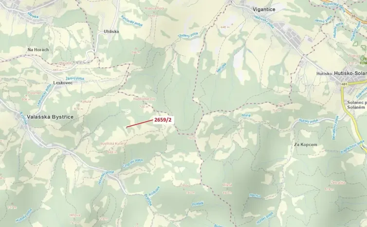Dražba louky, Valašská Bystřice, 614 m2