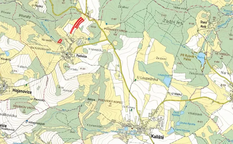 Prodej pole, Kaliště, 21446 m2