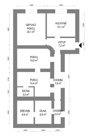 Prodej rodinného domu, Borotice, 84 m2