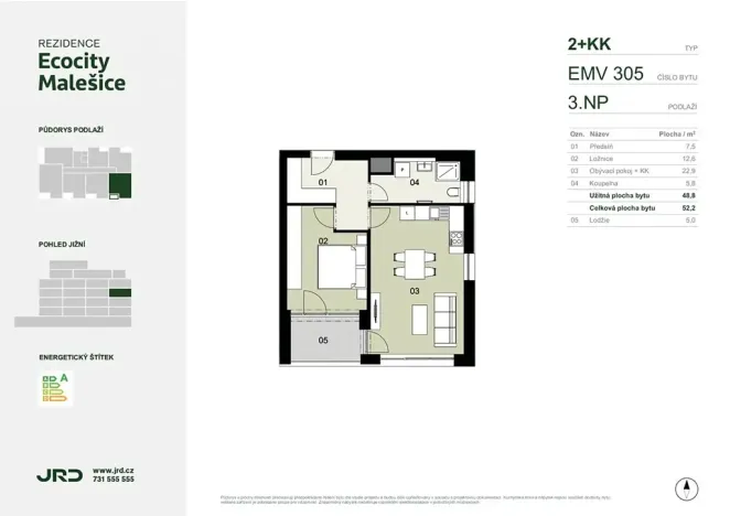 Prodej bytu 2+kk, Praha - Malešice, Univerzitní, 52 m2