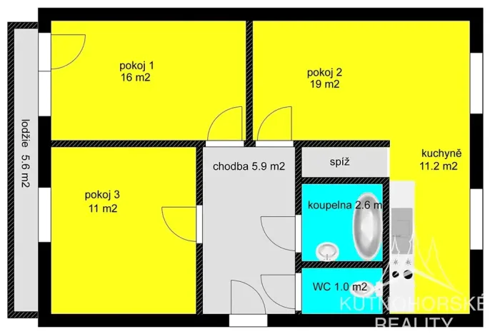 Prodej bytu 3+1, Kutná Hora, Masarykova, 68 m2