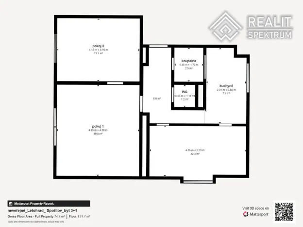 Prodej bytu 3+1, Letohrad, Spořitelní, 74 m2