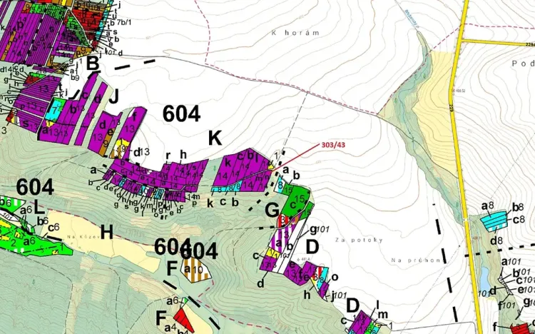Dražba lesa, Břežany, 995 m2