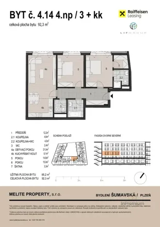 Prodej bytu 3+kk, Plzeň - Východní Předměstí, Šumavská, 92 m2